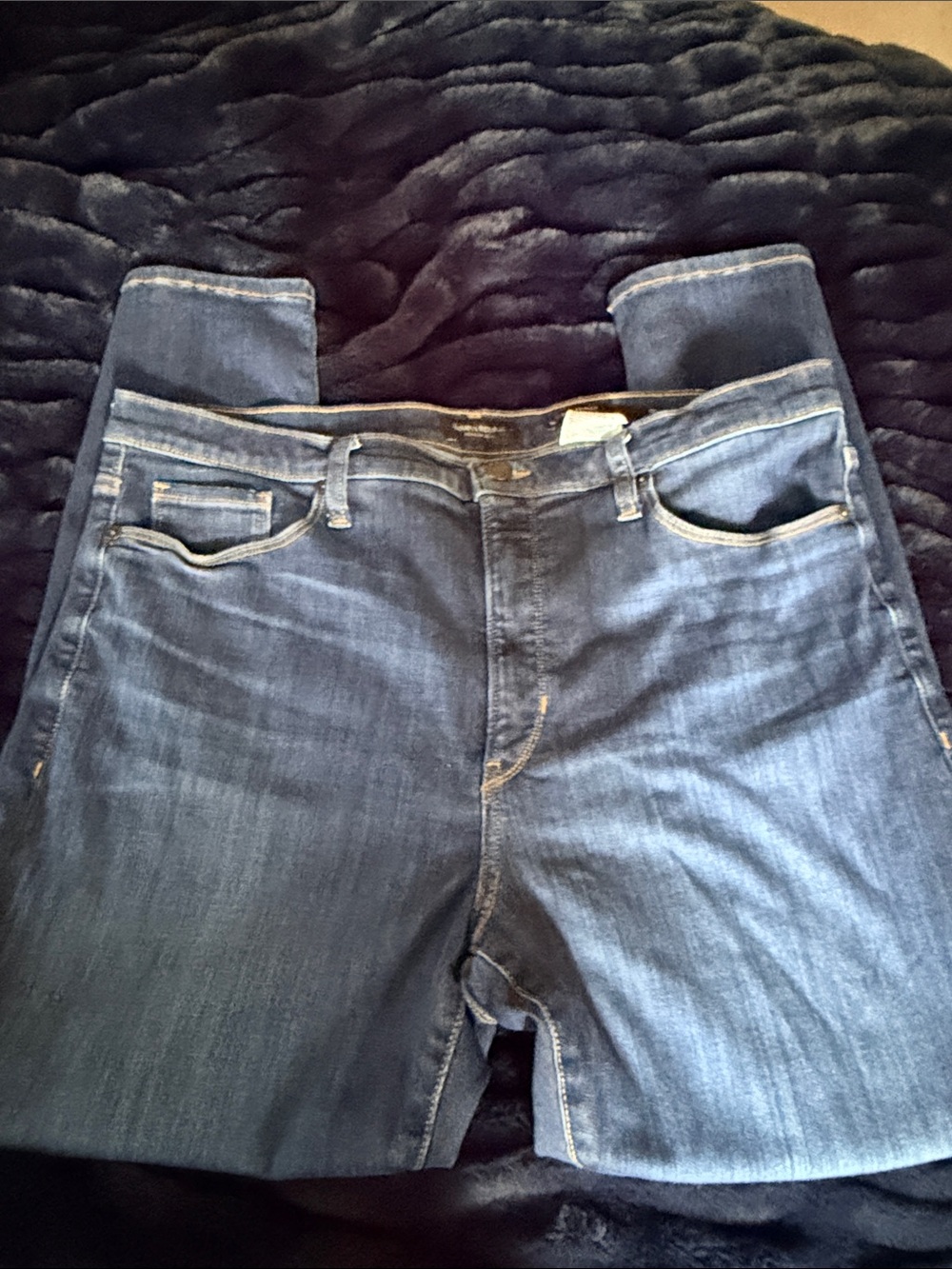Banana Republic Stretchy High Rise Dark Blue Skinny Jeans Size 33 - Picture 3 of 7